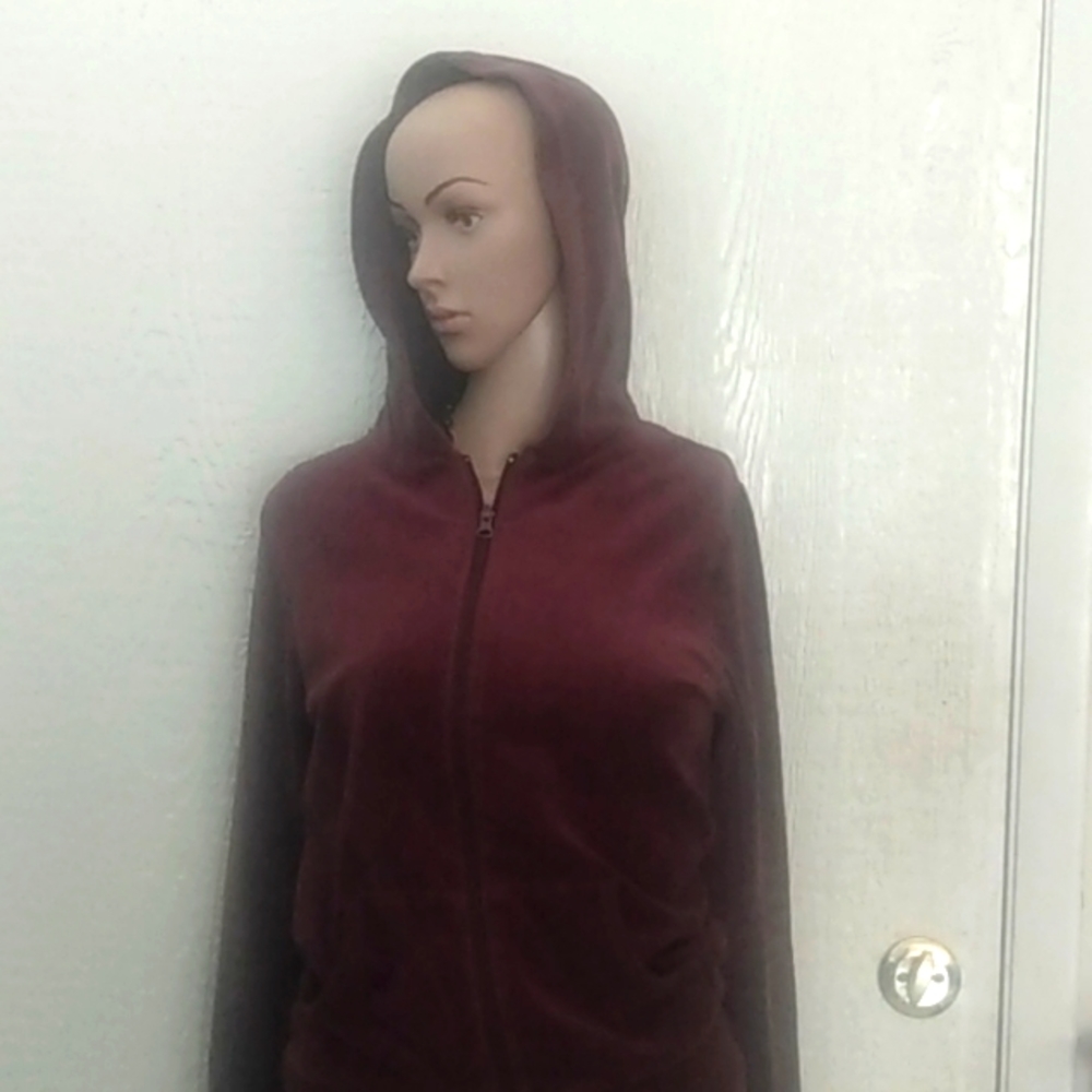 Soft Brown Hooded Velour Sweat Suit